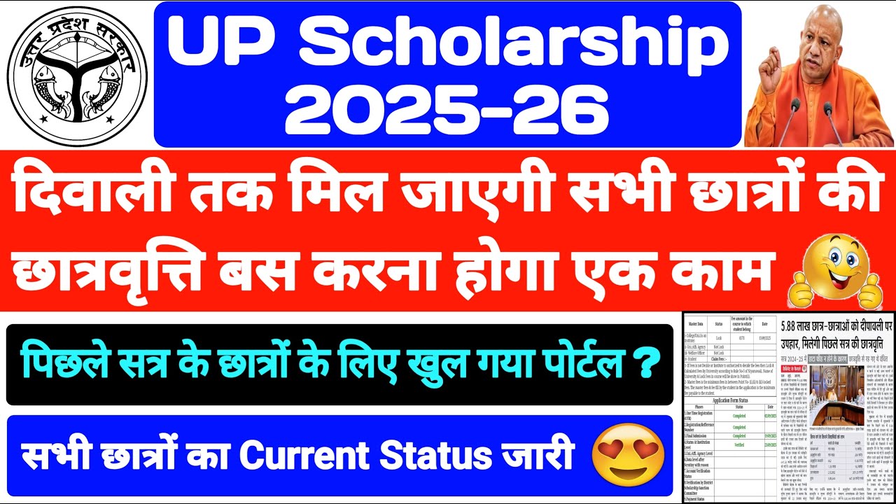 यूपी स्कॉलरशिप 2025-26: दिवाली तक छात्रों के अकाउंट में मिलेगा स्कॉलरशिप का पैसा